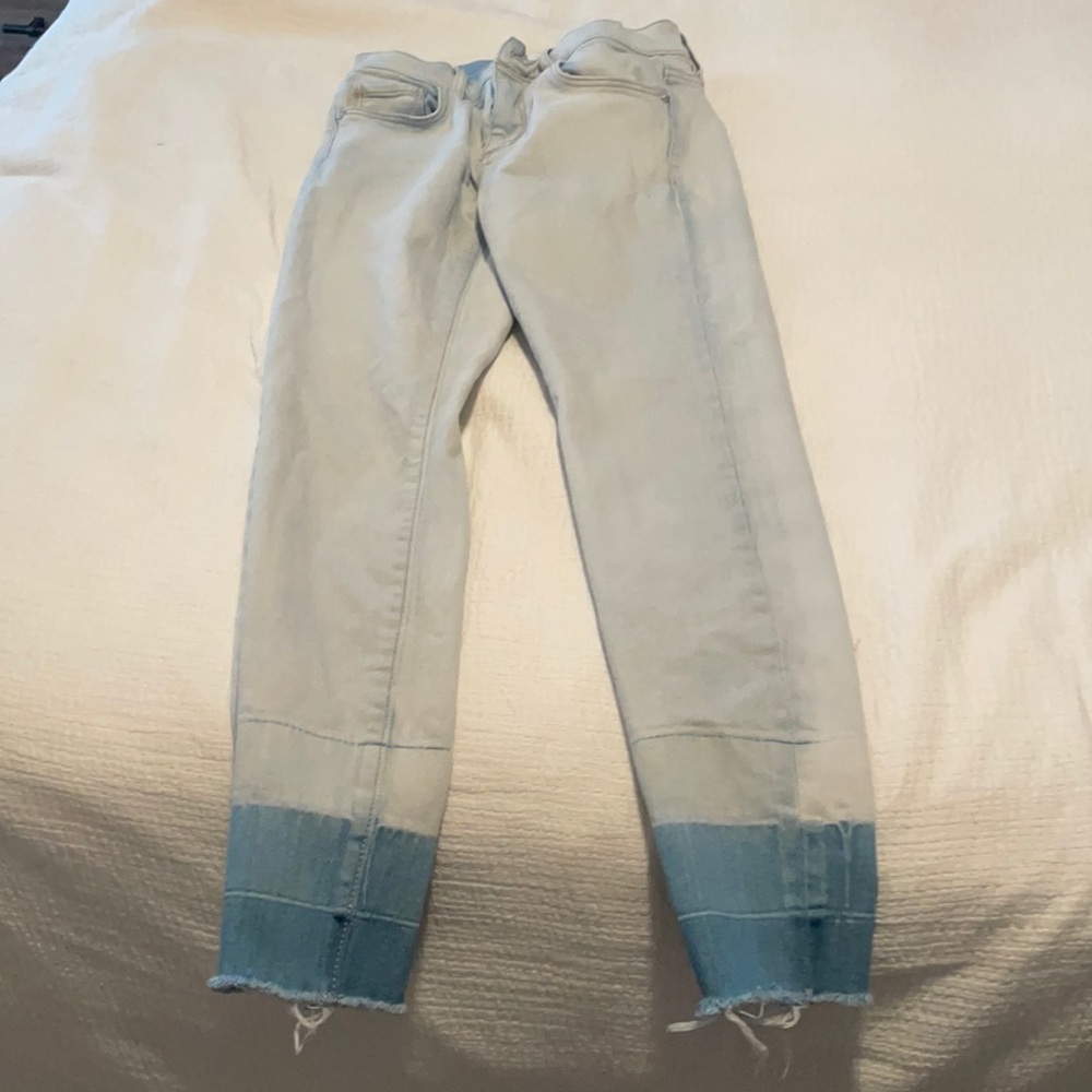 Loft brand denim blue jeans, size 25, straight leg